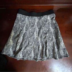 Comptoir des Cotonniers Women Skirt S Black White Wool Blend Flare Chic Office